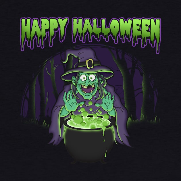 Scary Witch Happy Halloween Cauldron Potion by theperfectpresents
